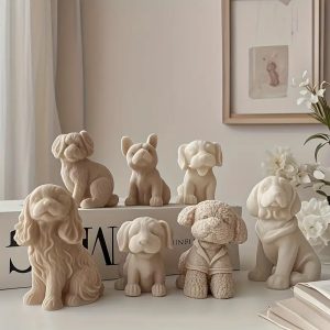 7 Adet Köpek Figürlü Dekoratif Mum